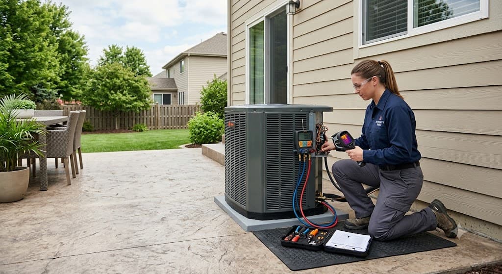 HVAC outdoor unit inspection
